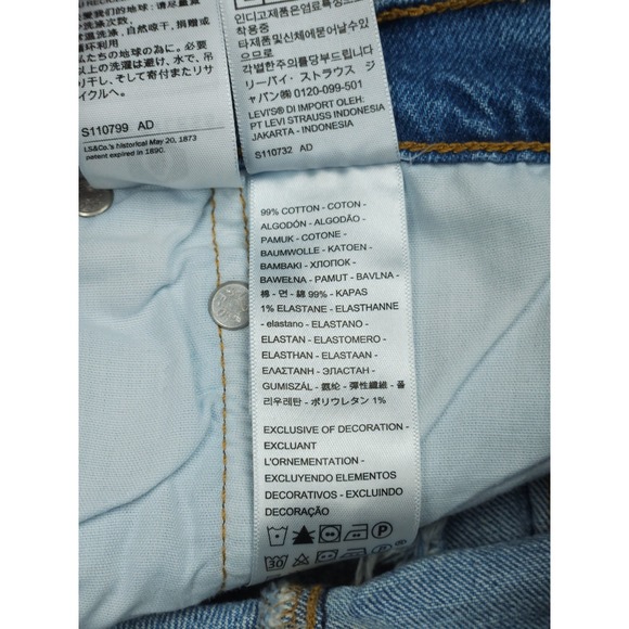 Levi's Cut Off 501 Jean Shorts Jorts Women's 29 Blue Denim Cotton Blend Stretch - Picture 7 of 11